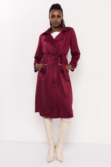 Drina művelúr kabát burgundi