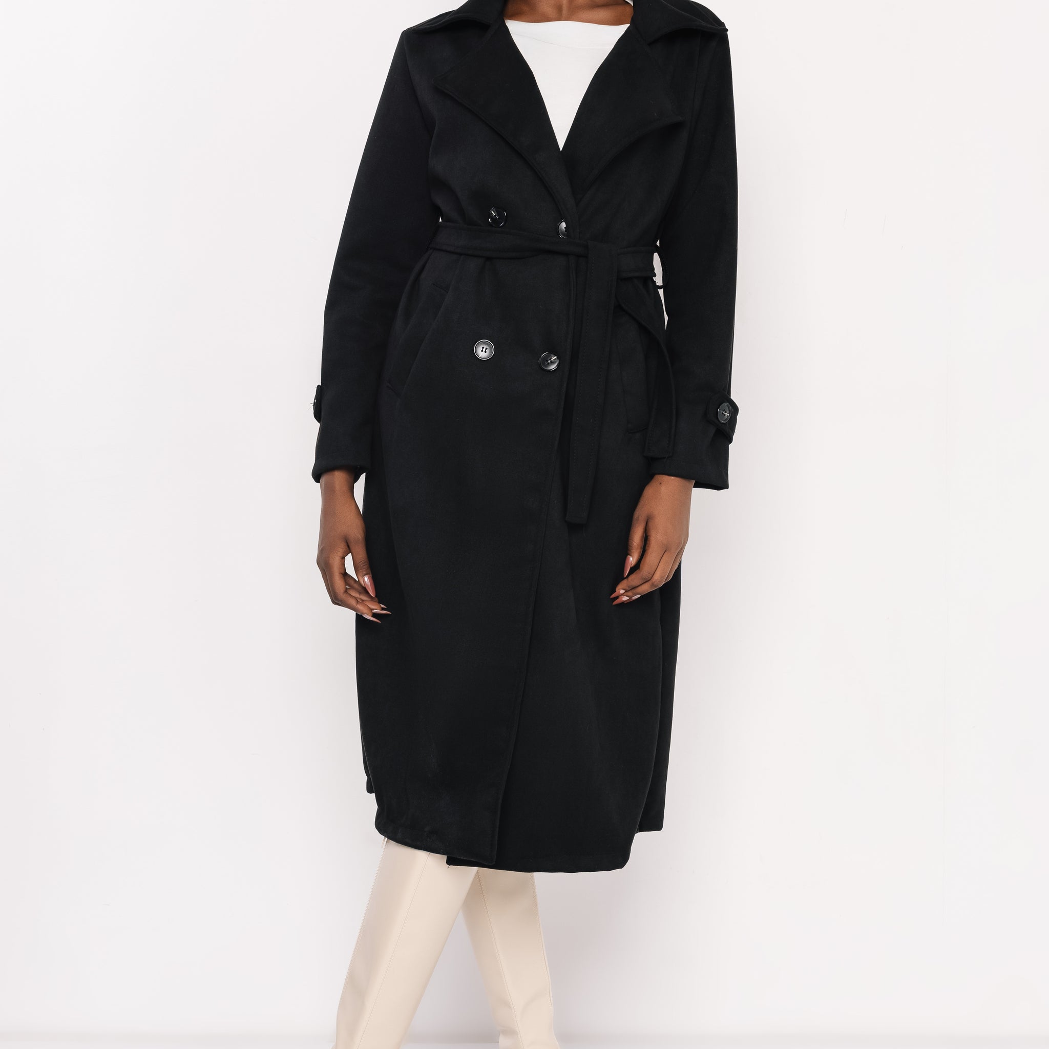 Drina művelúr kabát fekete