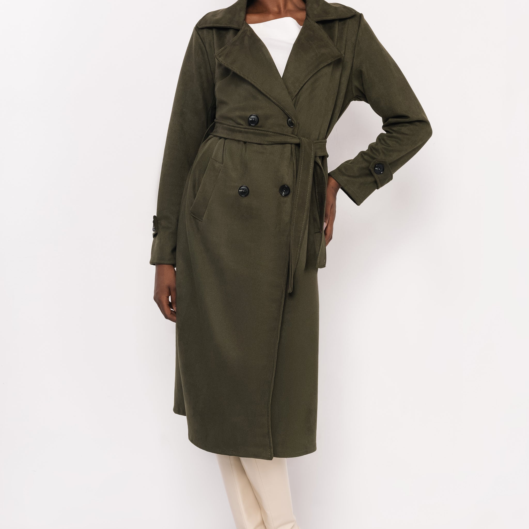 Drina művelúr kabát khaki