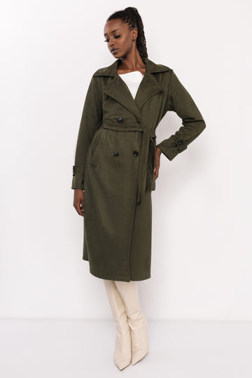 Drina művelúr kabát khaki