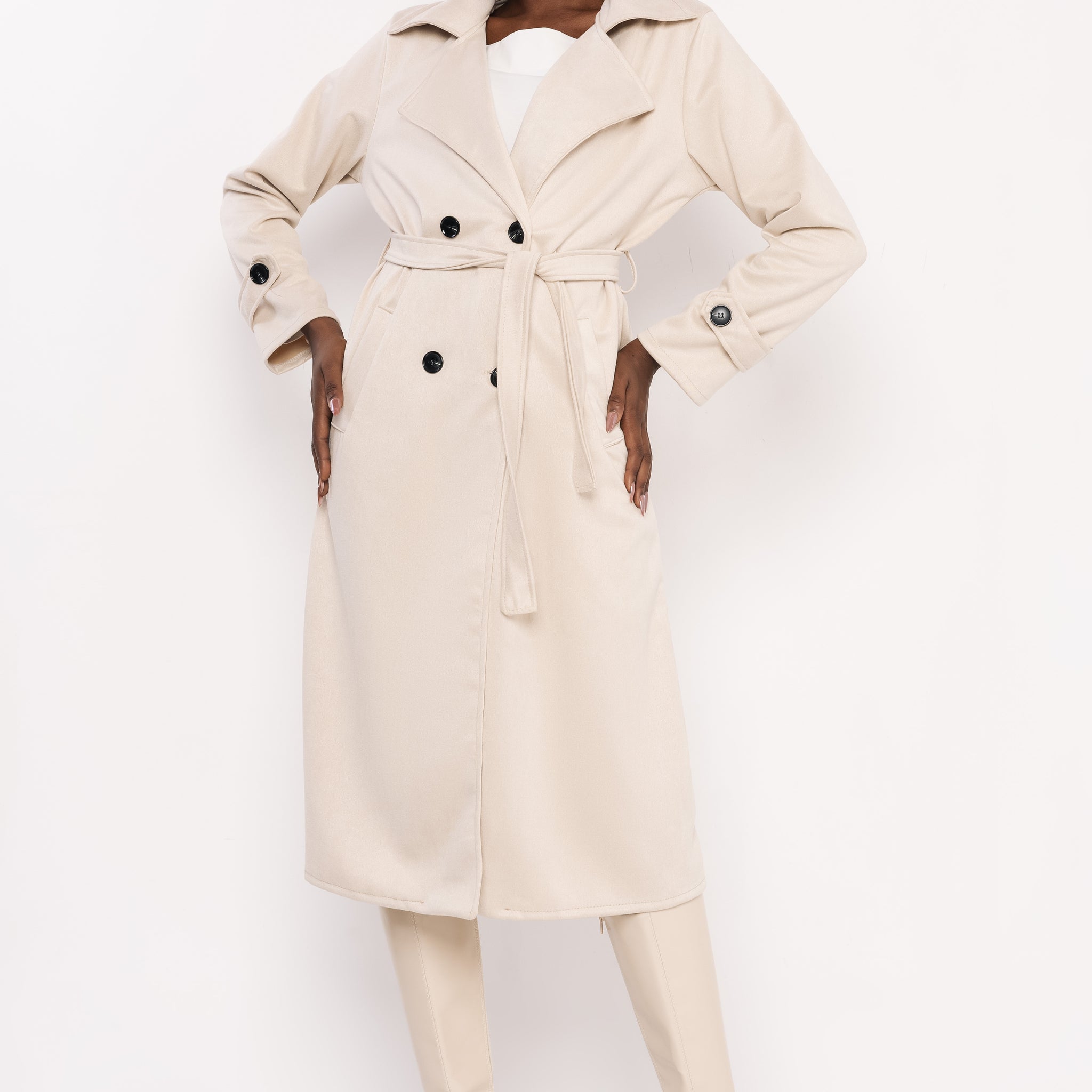 Drina művelúr kabát vaj