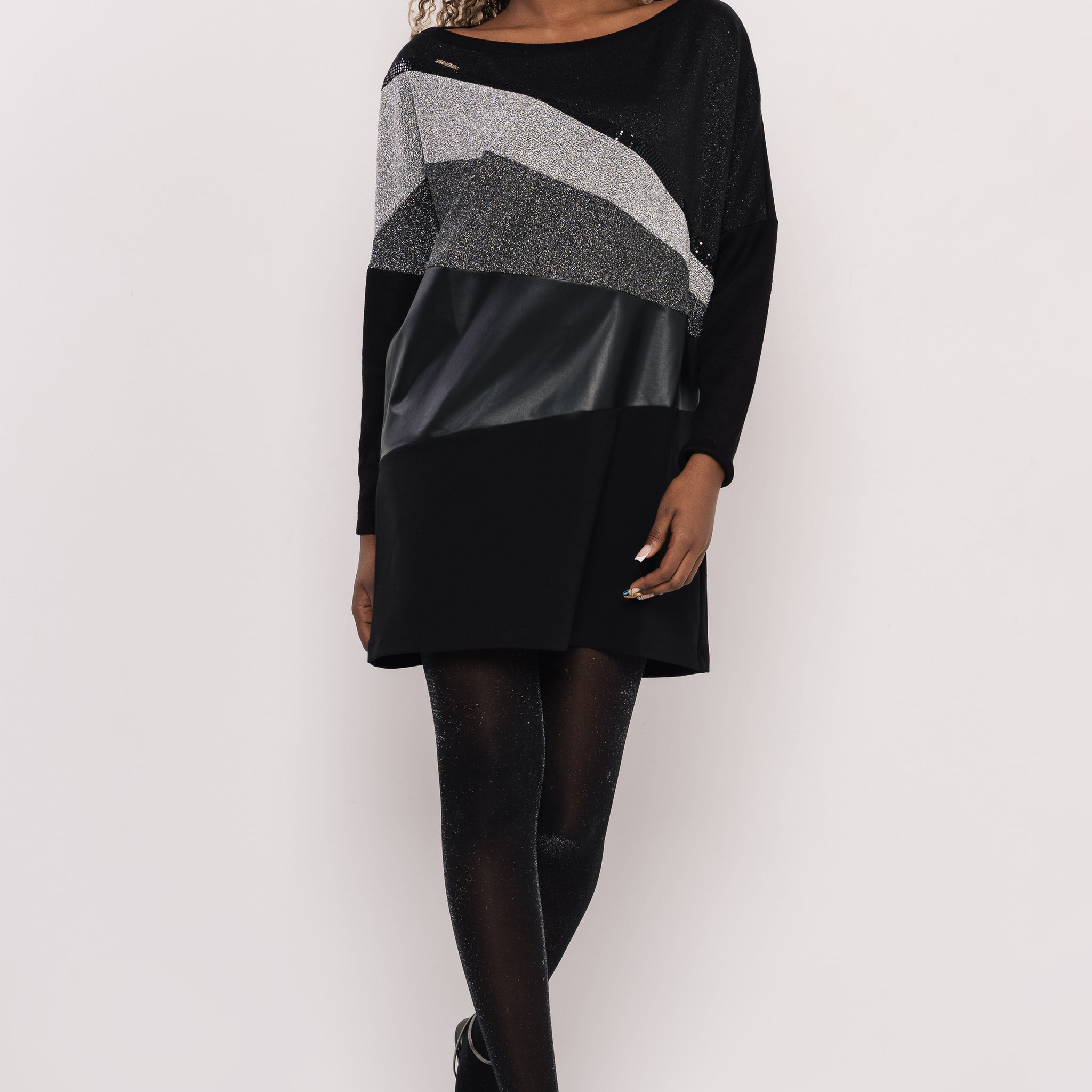 Milar tunika fekete/ezüst