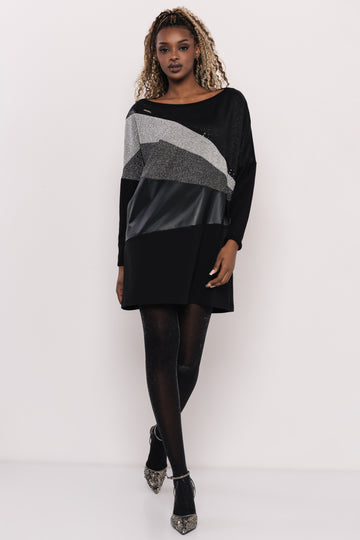 Milar tunika fekete/ezüst