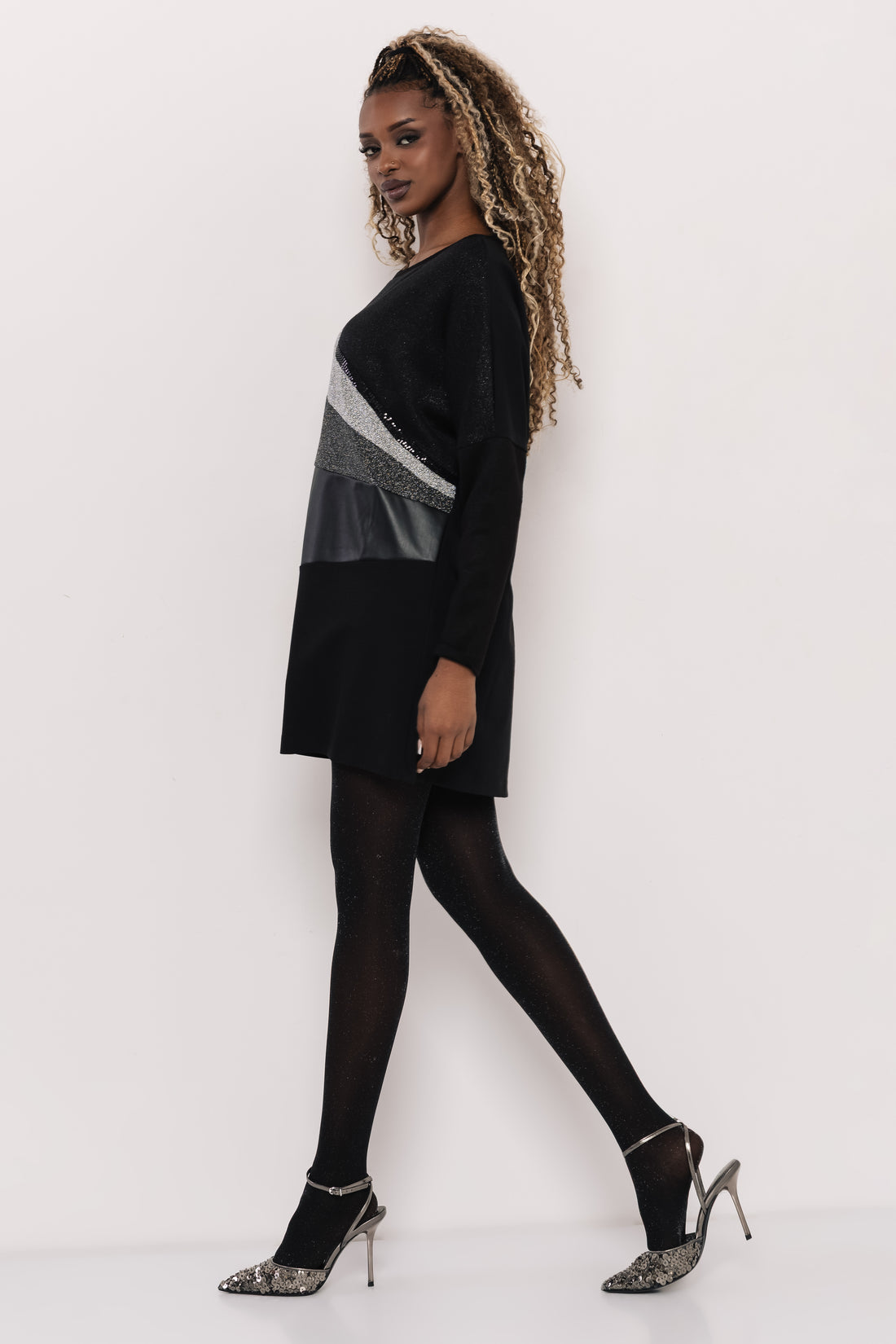 Milar tunika fekete/ezüst