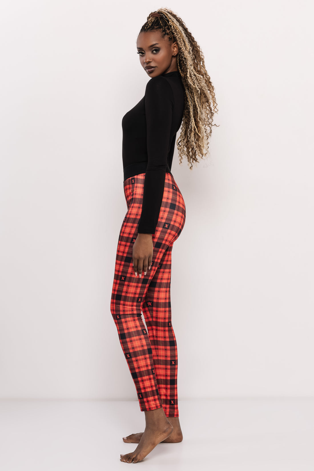 Trux mintás leggings piros kockás