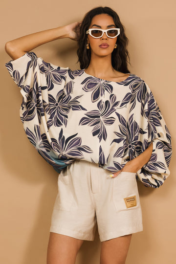 Ilinger bőfelső - kék virágos