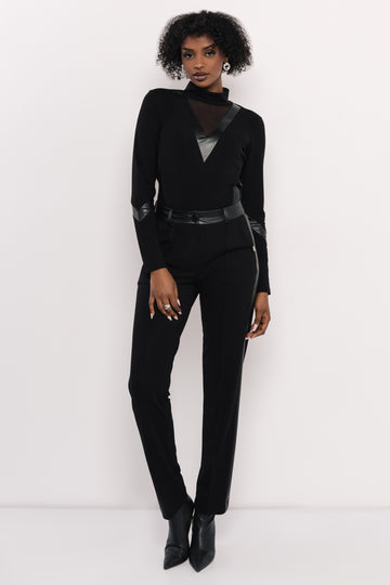 Zuky bőrbetétes nadrág fekete