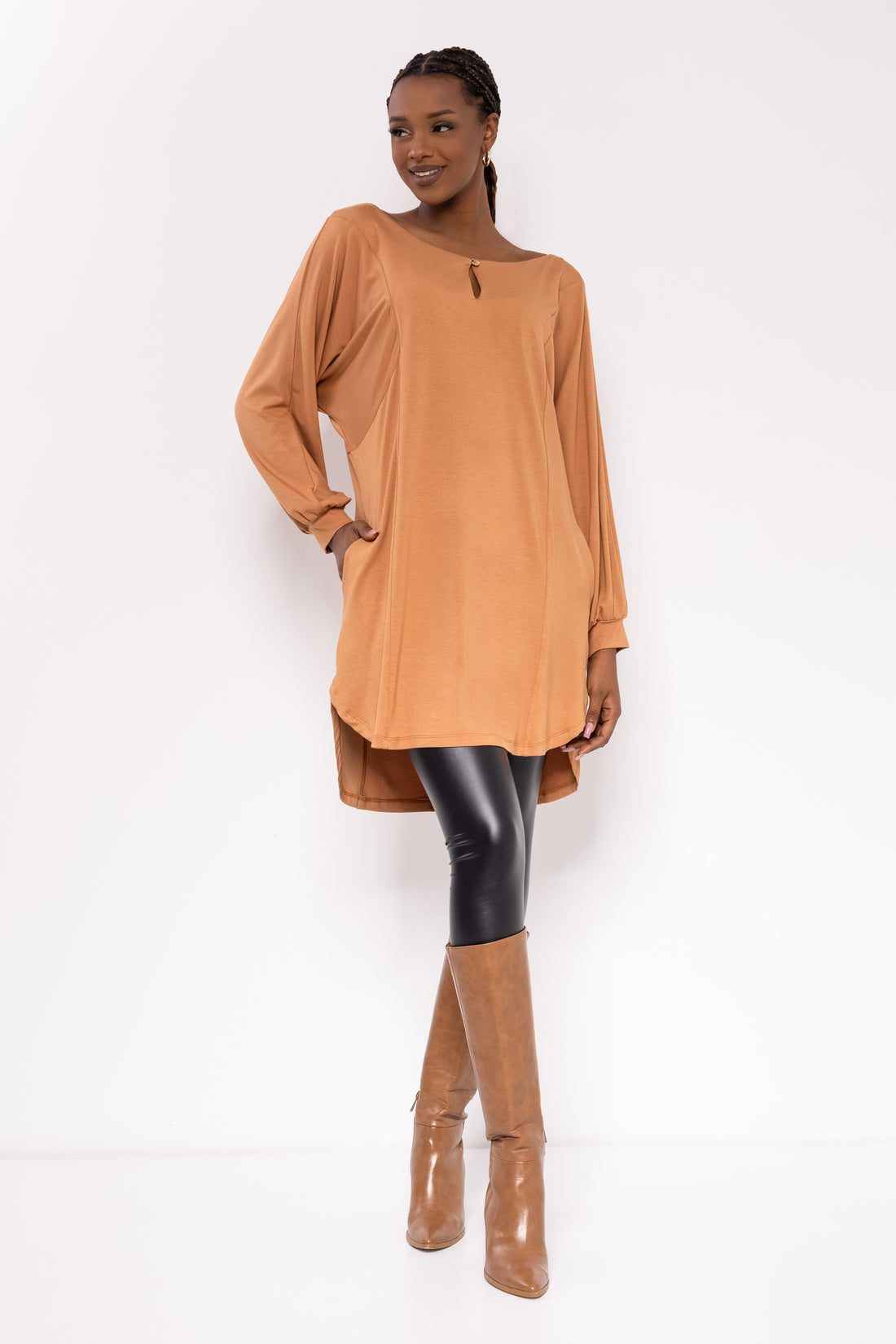Itona tunika camel barna one-0