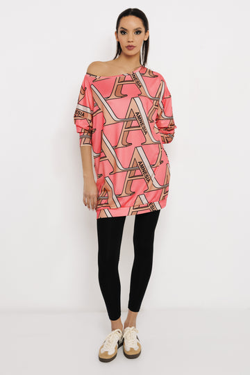 Doby tunika pink/betűs