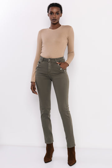 Zenna díszgombos nadrág khaki