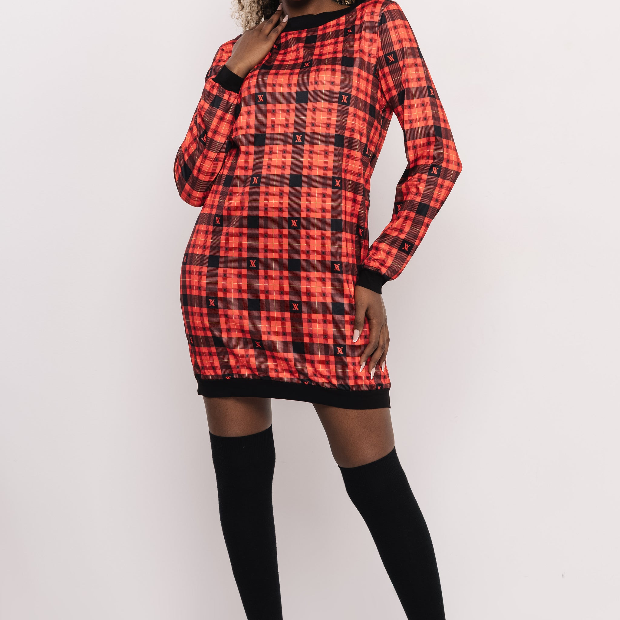 Florans tunika piros kockás