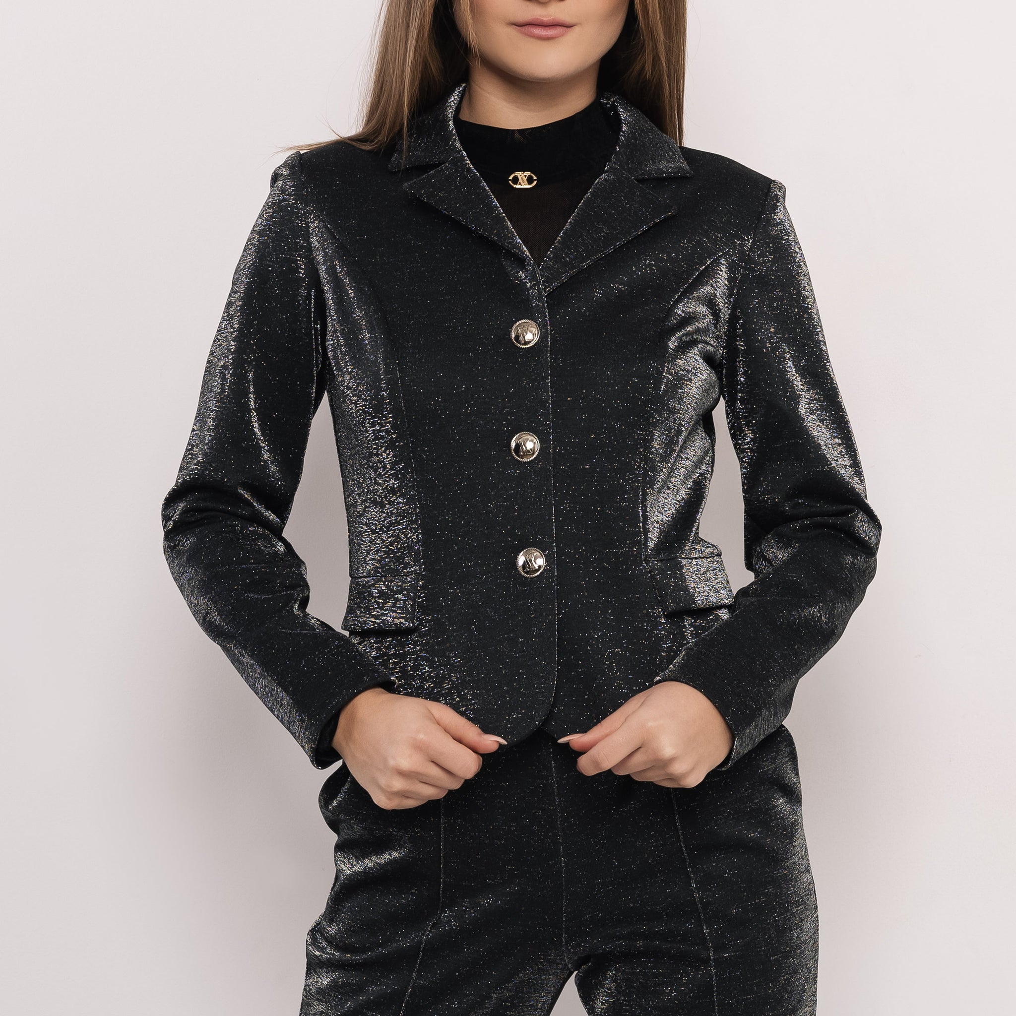 Stach zakó csillogó fekete