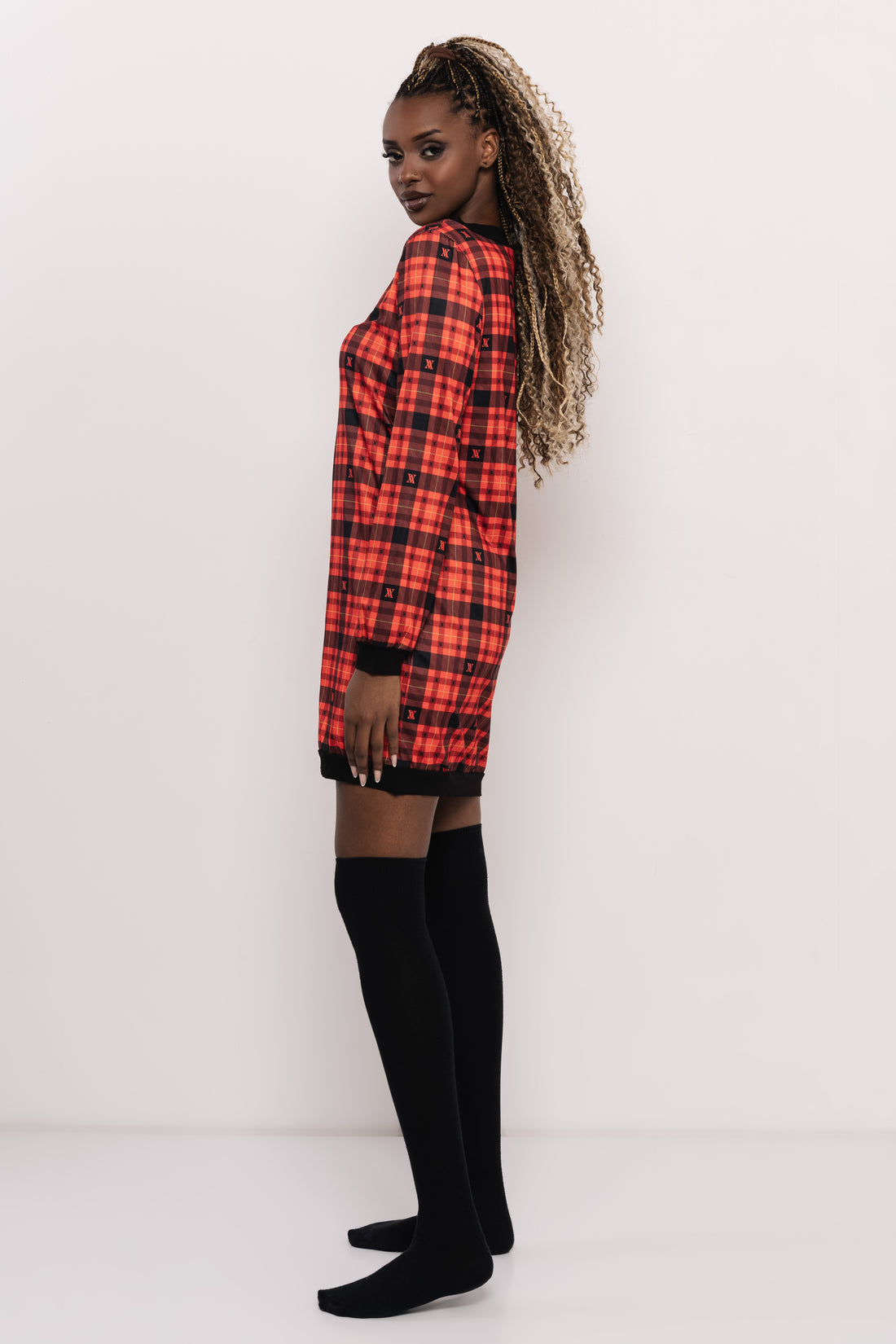 Florans tunika piros kockás