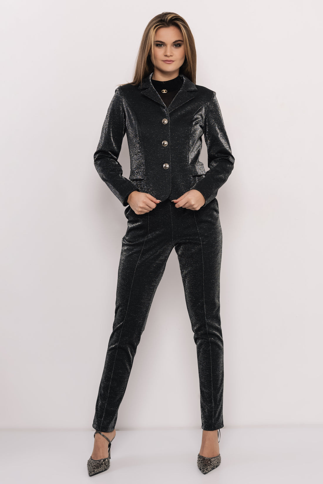 Stach zakó csillogó fekete