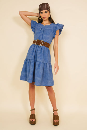 Jelena ruha - kék-fehér