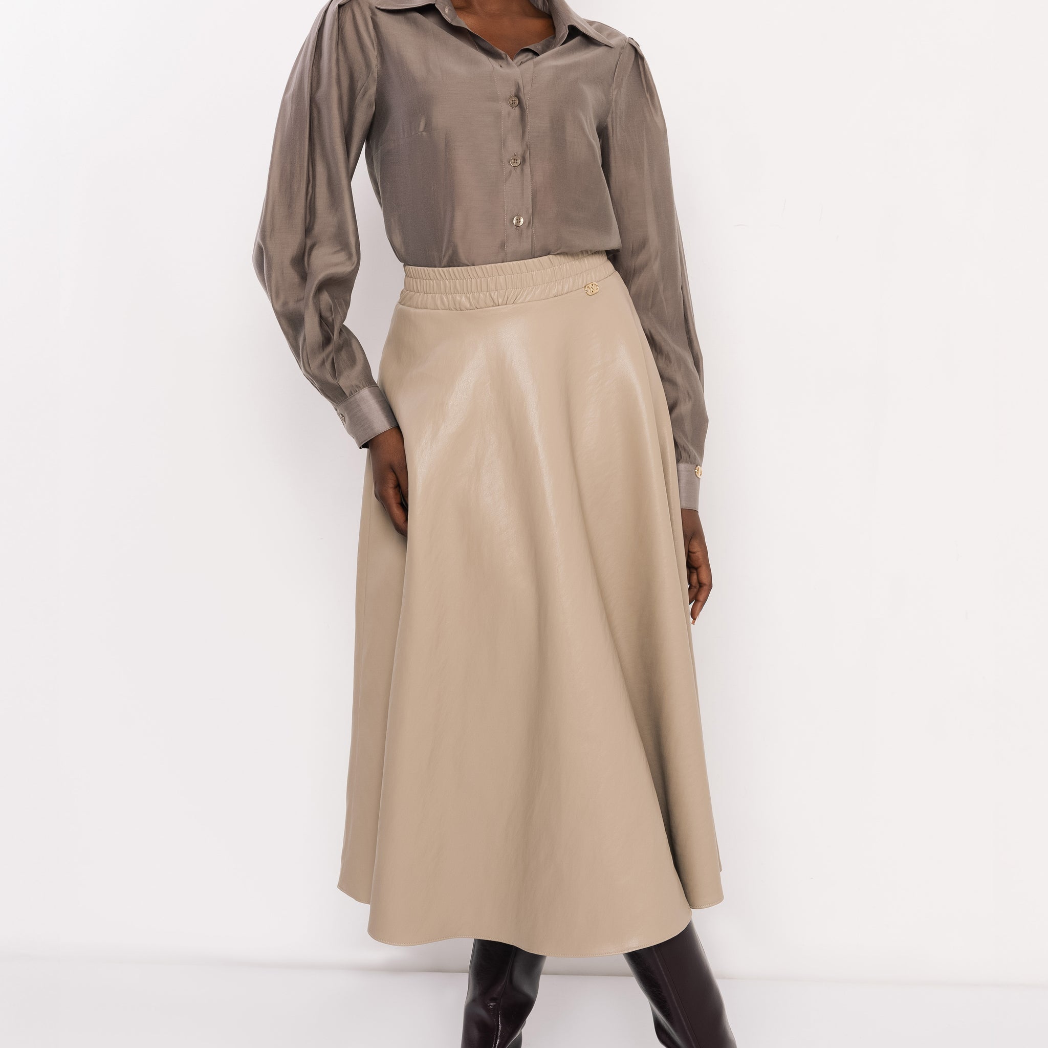 Nezom szoknya sötét homok