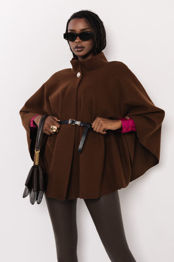 Riana öves szövet pelerin barna