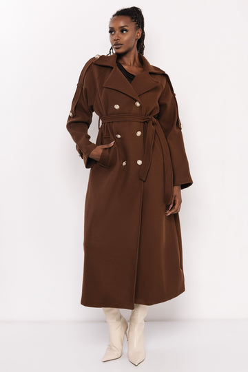 Admira aranygombos kabát barna