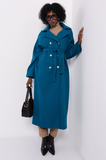 Admira aranygombos kabát petrol