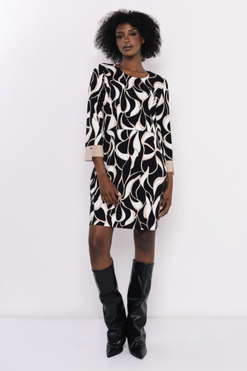 Tilen tunika fekete/ekrü/bézs mintás