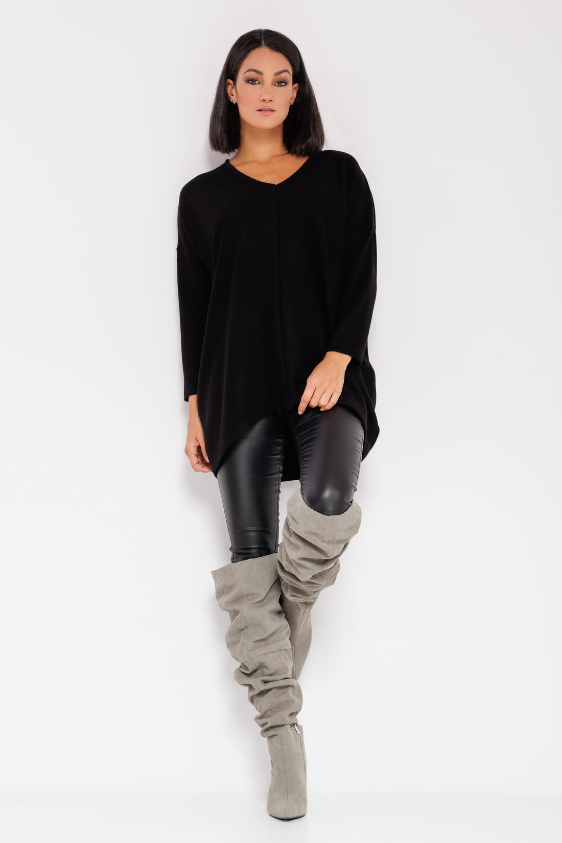 Binibec kötött tunika fekete one-0