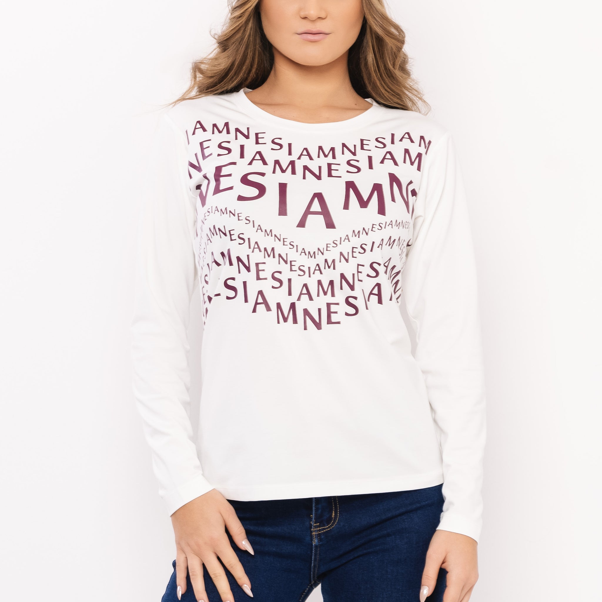 Hosszú ujjú T-póló fehér