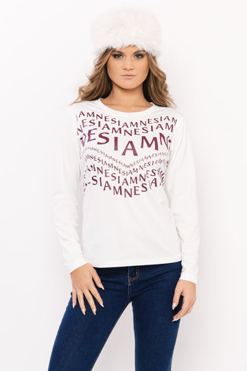 Hosszú ujjú T-póló fehér