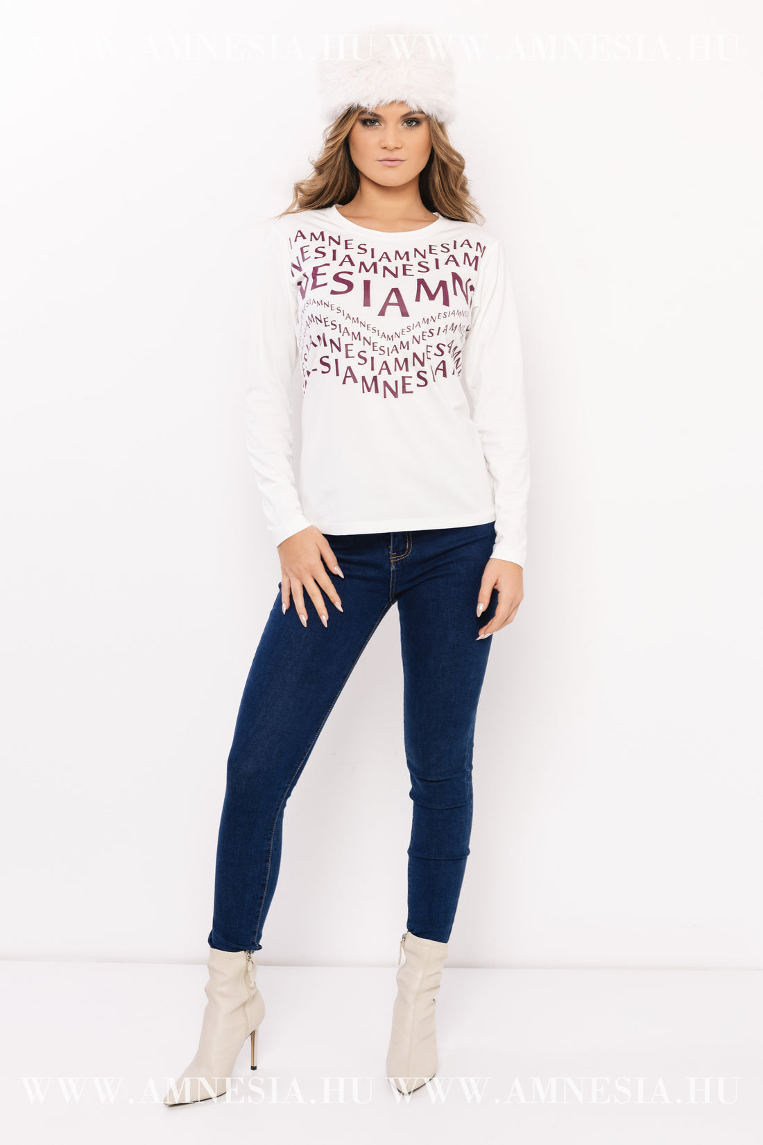 Hosszú ujjú T-póló - fehér