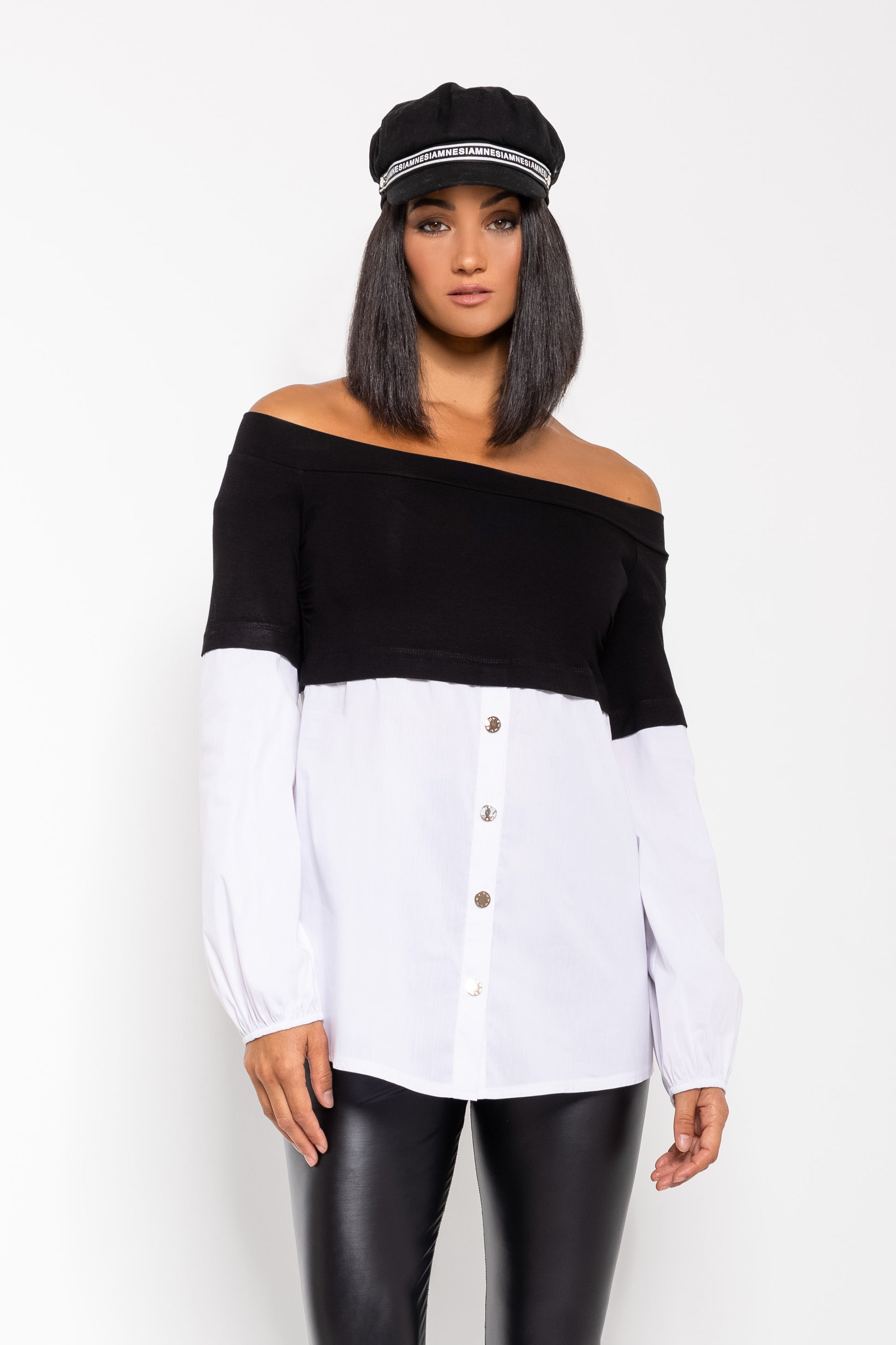 Nhuco felső fehér/fekete fehér one-3