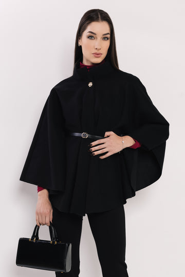 Riana öves szövet pelerin fekete