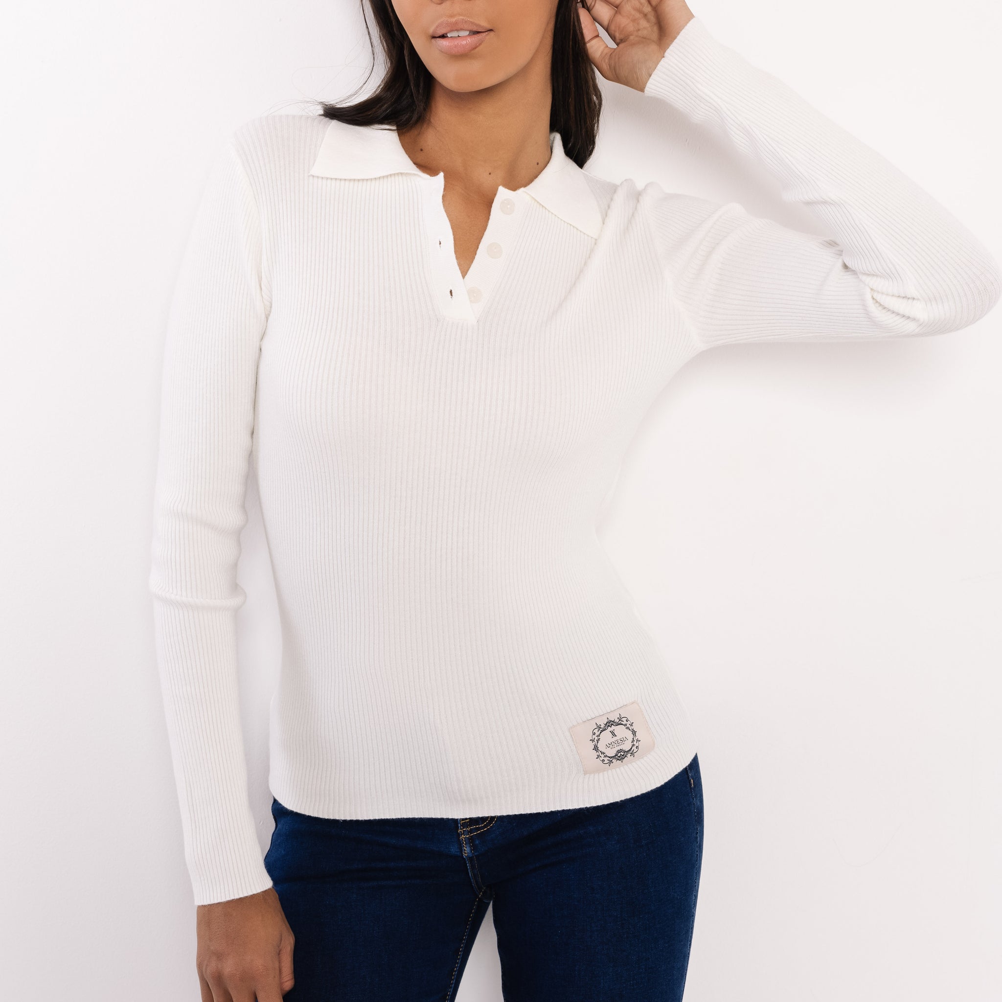 Galléros gombos pulcsi ekrü