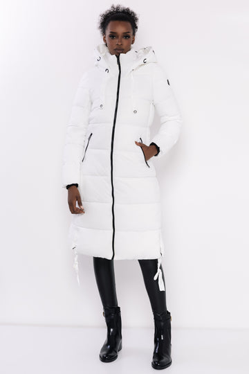 Klea kötős aljú 3/4-es kabát fehér