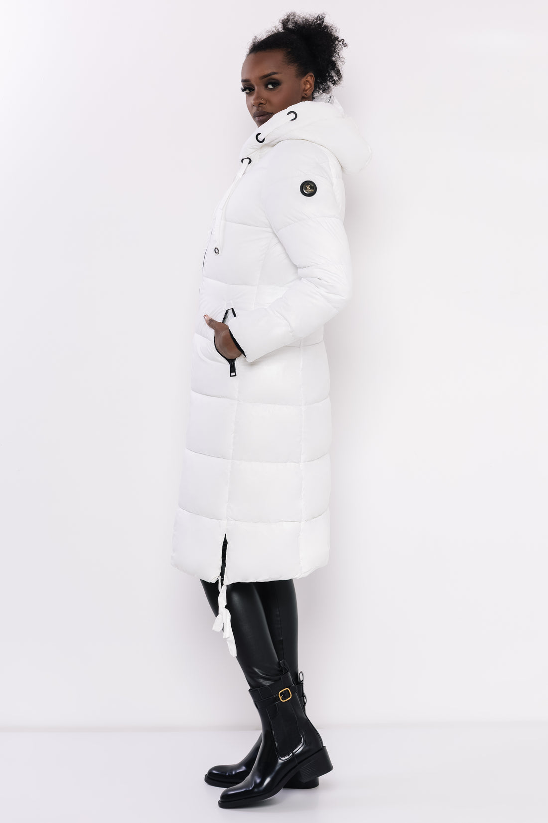 Klea kötős aljú 3/4-es kabát fehér