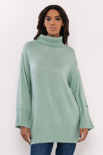 Kötött garbós tunika menta