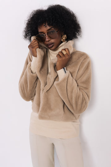 Furila szőrme kiskabát homok