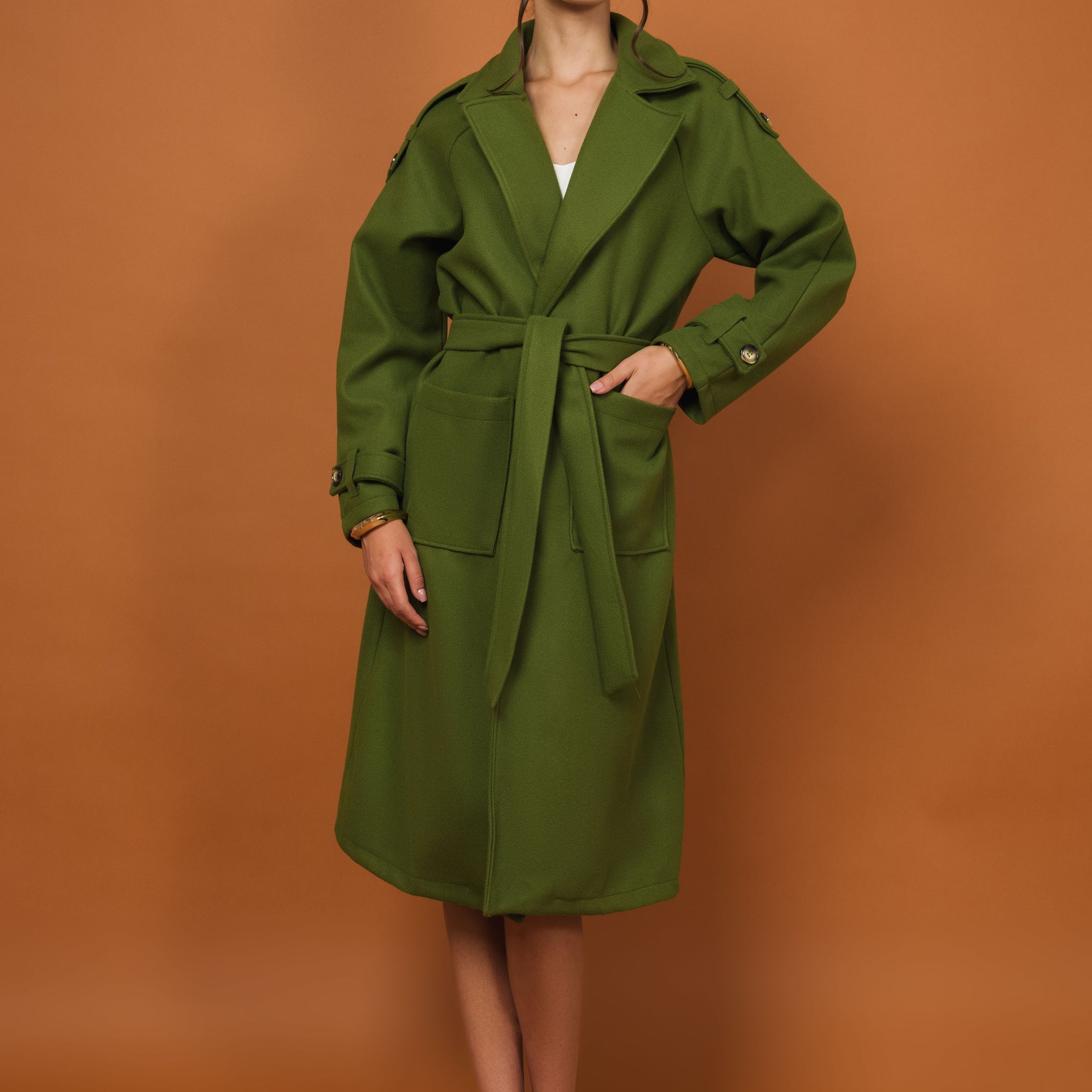 Kelda szövetkabát zöld