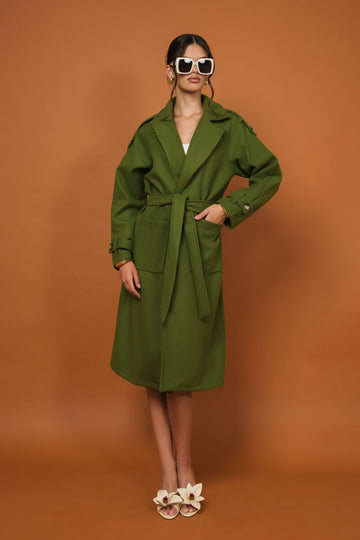 Kelda szövetkabát zöld