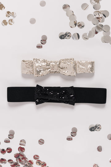 AJÁNDÉK karácsonyi Kitti fejpánt + öv csomag ezüst/fekete