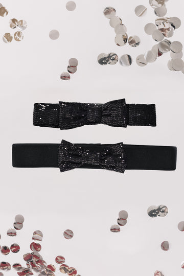 AJÁNDÉK karácsonyi Kitti fejpánt + öv csomag fekete/fekete