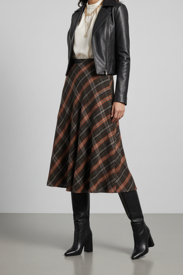 Kockás szoknya barna