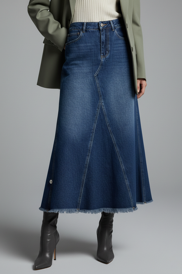 Maxi farmerszoknya kék