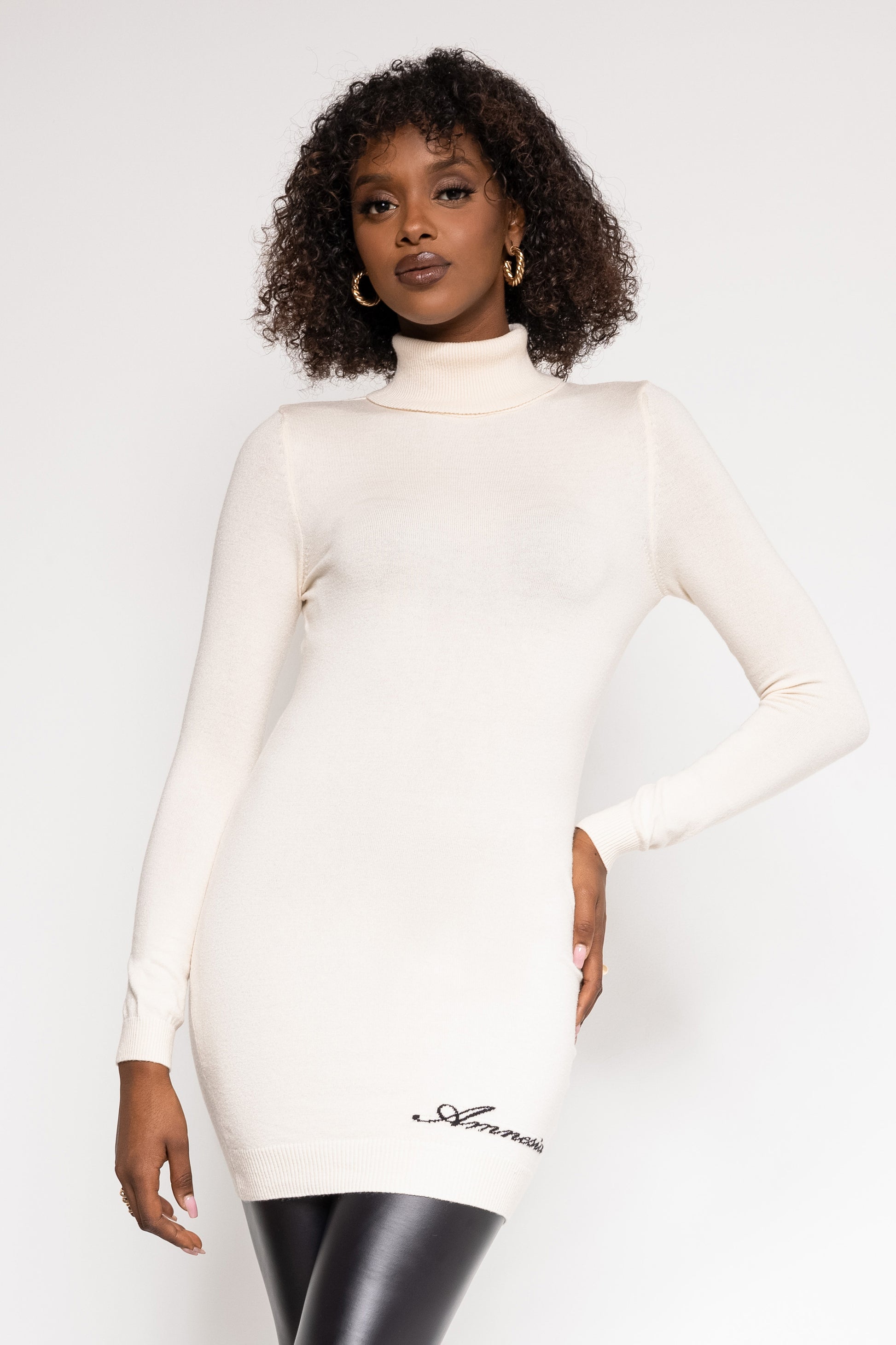 Kötött tunika - ekrü-0