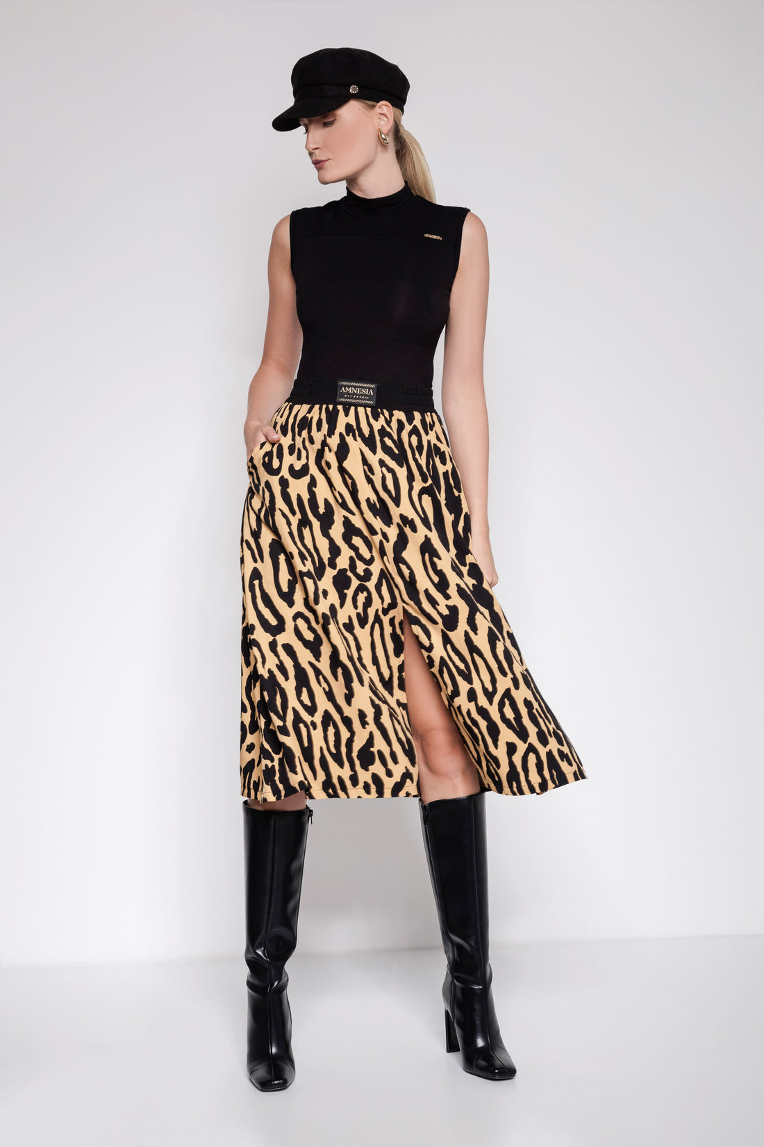 Derben szoknya ocelot barna one-0