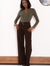 Wide leg farmernadrág barna