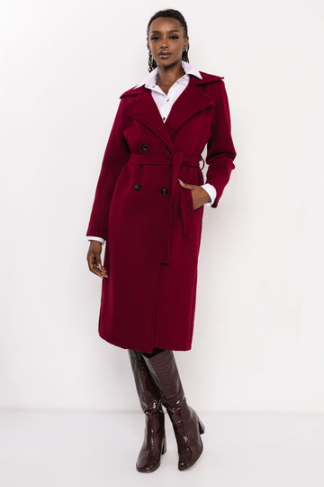 Poma szövetkabát burgundi